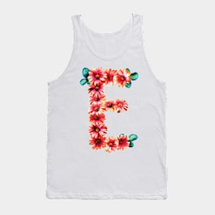 LETTER E WITH FLOWERS Tank Top